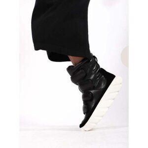4CCCCEES Black Leather High-Top Platform Sneakers EU39 Soft Leather Boots